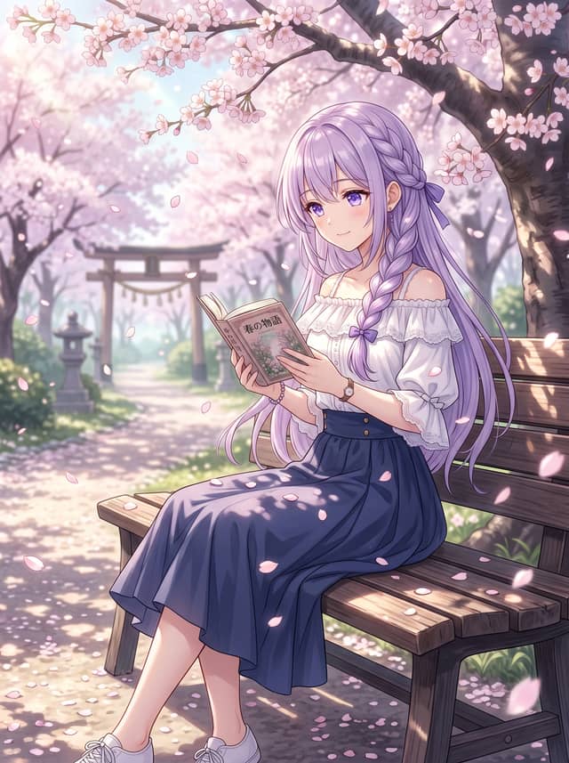 梦幻柔色动漫女孩肖像