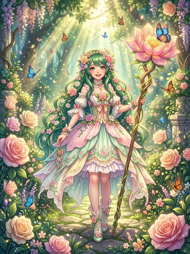 柔色缎带魔法少女角色