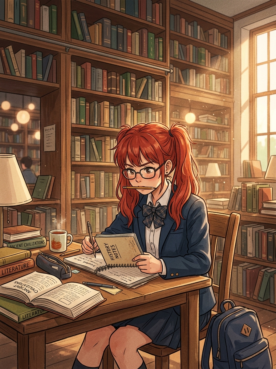 Lofi girl art generated with GirlGenerator.app